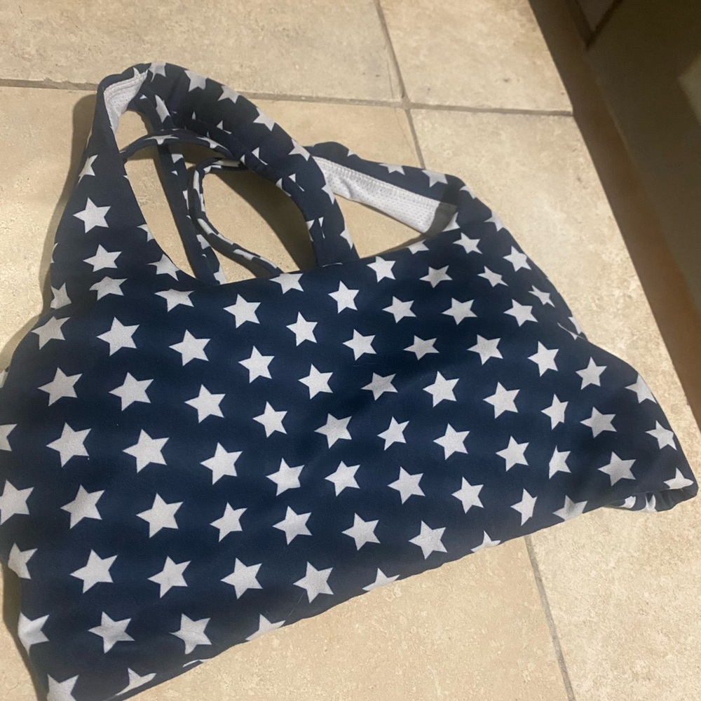 Senita Navy Star-Patterned Women's sport bra